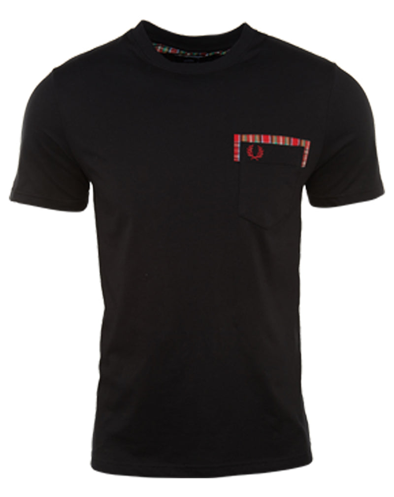 Fred Perry Tartan Trim Pocket T-shirt Mens Style : M8365
