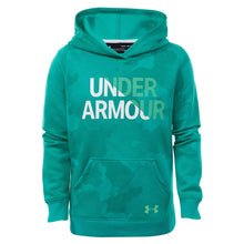 Load image into Gallery viewer, Underarmour Rival Fleece Wordmark Hoodie Big Kids Style : 1317839-349
