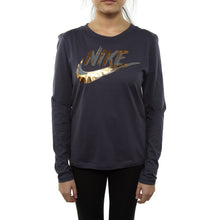 Load image into Gallery viewer, Nike Metallic Logo Long Sleeve Top  Womens Style : 939348-010
