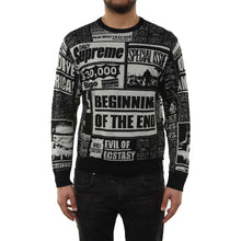 Load image into Gallery viewer, Supreme Newsprint Sweater Mens Style : Fw18sk5-BLACK
